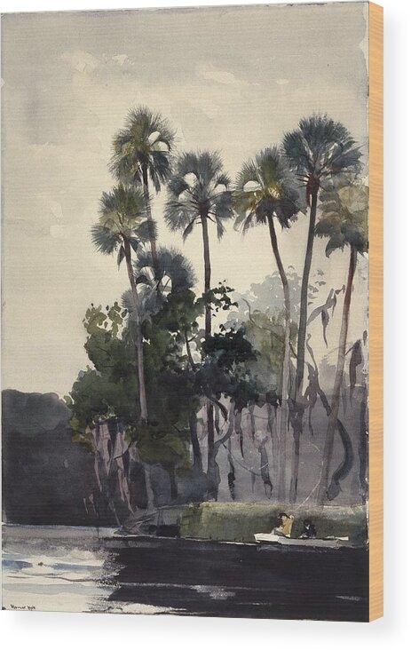 Winslow Homer (american Wood Print featuring the painting Homosassa River by MotionAge Designs