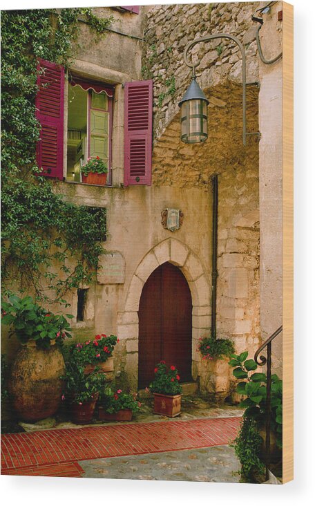 Provence Wood Print featuring the photograph Hostelliere by John Galbo