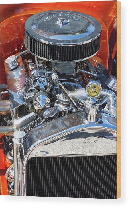 Car Wood Print featuring the photograph Hot Rod Engine 2 by Arthur Dodd