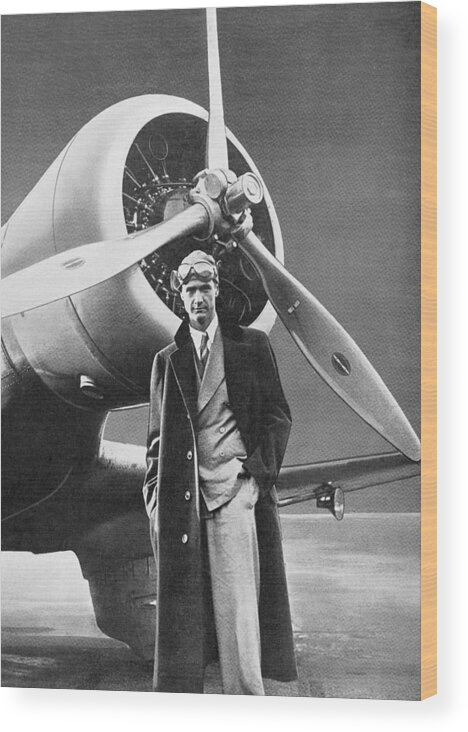 Howard Hughes Wood Print featuring the photograph Howard Hughes, Us Aviation Pioneer by Science, Industry & Business Librarynew York Public Library