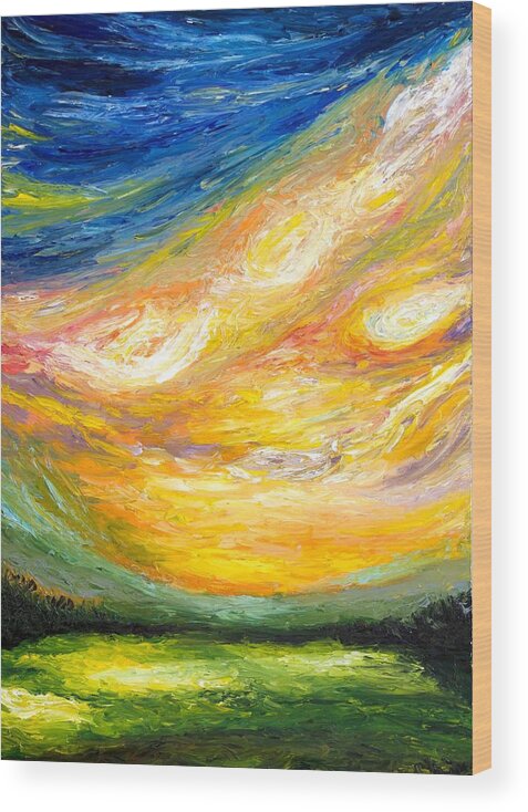 Sunset Wood Print featuring the painting Italian Sunset by Chiara Magni