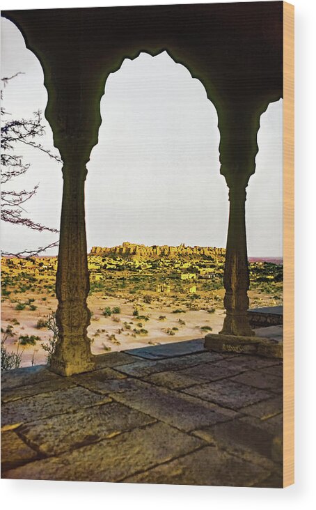 India Wood Print featuring the photograph Jaisalmer Chhatri 4 by Steve Harrington