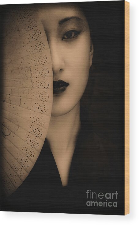 Woman Wood Print featuring the photograph Jenni portrait in Monochrome by Emilio Lovisa