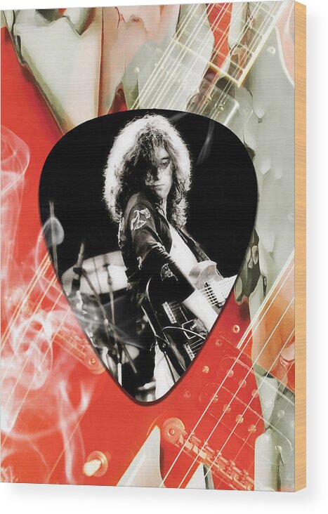 Jimmy Page Wood Print featuring the mixed media Jimmy Page Art by Marvin Blaine