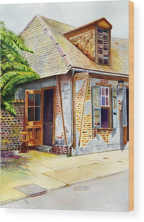 Lafittes Wood Print featuring the painting Lafittes of New Orleans by Karen Fleschler
