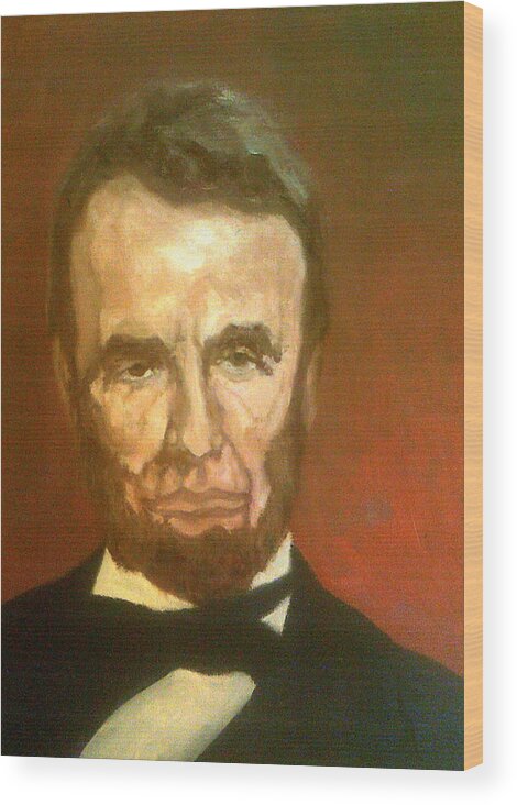 Lee Bergere Wood Print featuring the painting Abraham Lincoln by Peter Gartner