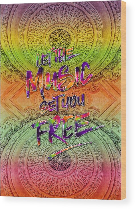 Let The Music Set You Free Wood Print featuring the photograph Let the Music Set You Free Rainbow Opera Garnier Paris by Beverly Claire Kaiya