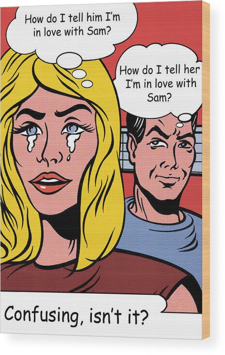 Roy Lichtenstein Wood Print featuring the photograph Falling In Love with Sam by Doc Braham