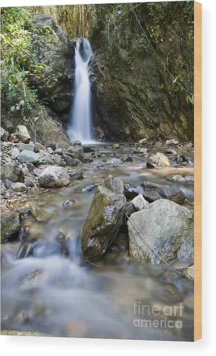 Bill Brennan Wood Print featuring the photograph Maekutlong Waterfall by Bill Brennan - Printscapes
