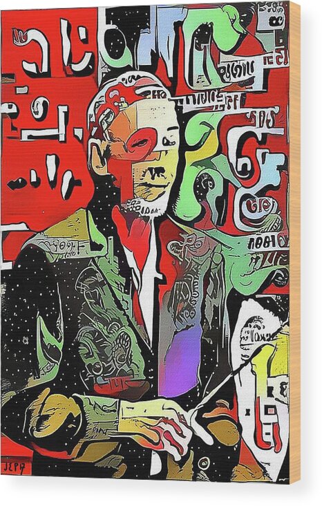 Conductor Wood Print featuring the digital art Maestro Michael by Jann Paxton