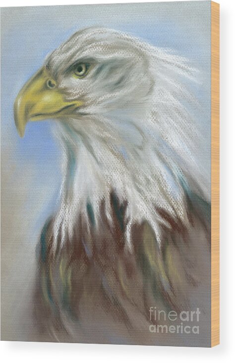 Bird Wood Print featuring the painting Majestic Bald Eagle by MM Anderson