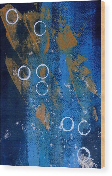 Abstract Wood Print featuring the painting Making Tracks Two by Louise Adams