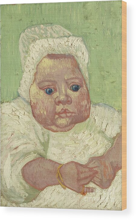 Vincent Van Gogh 1853 - 1890 Le B�b� Marcelle Roulin. Beautiful Little Baby Wood Print featuring the painting Marcelle Roulin by MotionAge Designs
