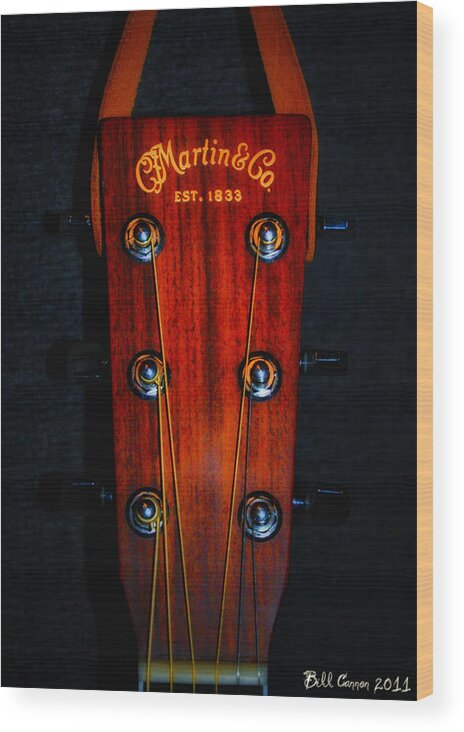 Martin Wood Print featuring the photograph Martin and Co. Headstock by Bill Cannon