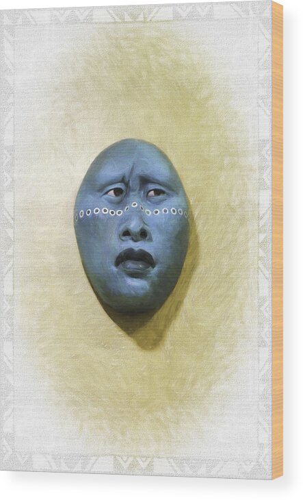 American Indian Wood Print featuring the photograph Mask 1 by Don Lovett