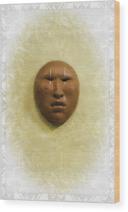 American Indian Wood Print featuring the photograph Mask 4 by Don Lovett