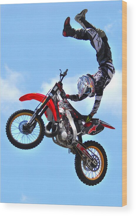Motocross Wood Print featuring the photograph Massive Air by Craig Incardone