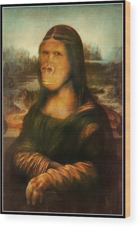 Primate Wood Print featuring the painting Mona Rilla by Gravityx9 Designs