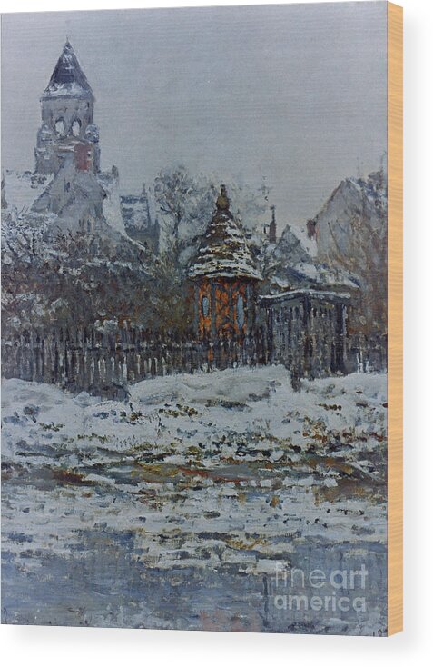 19th Century Wood Print featuring the painting Monet: Church/veth., 1879 by Granger