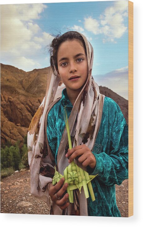  Wood Print featuring the photograph Moroccan Girl by Maureen Fahey