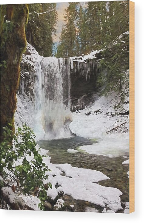 Music Of Nature Wood Print featuring the photograph Music Of Nature - Waterfall Art by Jordan Blackstone