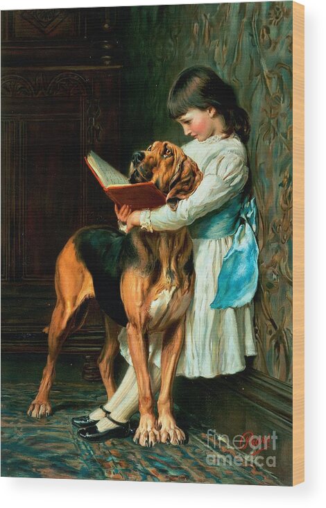 Naughty Wood Print featuring the painting Naughty Boy or Compulsory Education by Briton Riviere