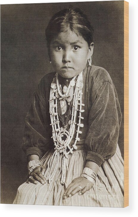 1920 Wood Print featuring the photograph Navajo Girl 1920 by Granger
