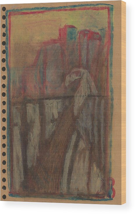 Sketch Wood Print featuring the drawing Nb1 P55 by Edgeworth Johnstone