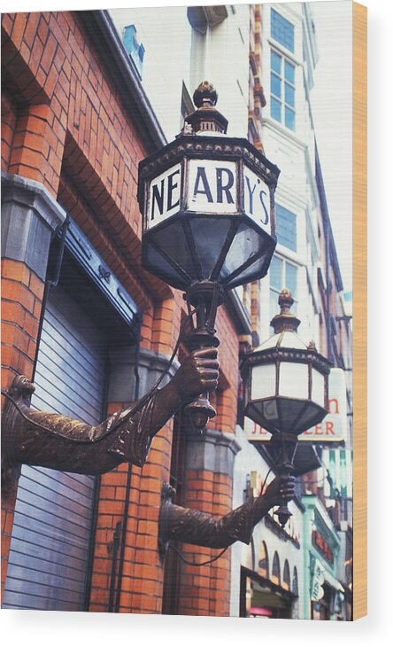 Lamps Wood Print featuring the photograph Neary's Pub by Carl Purcell