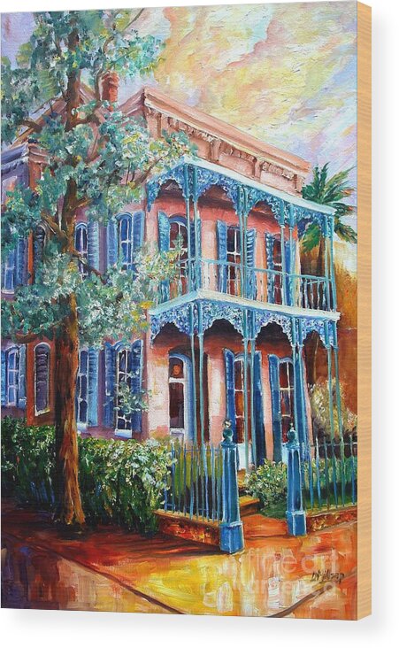 New Orleans Wood Print featuring the painting New Orleans Garden District by Diane Millsap