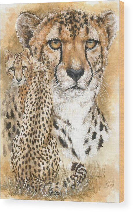 Cheetah Wood Print featuring the mixed media Nimble by Barbara Keith