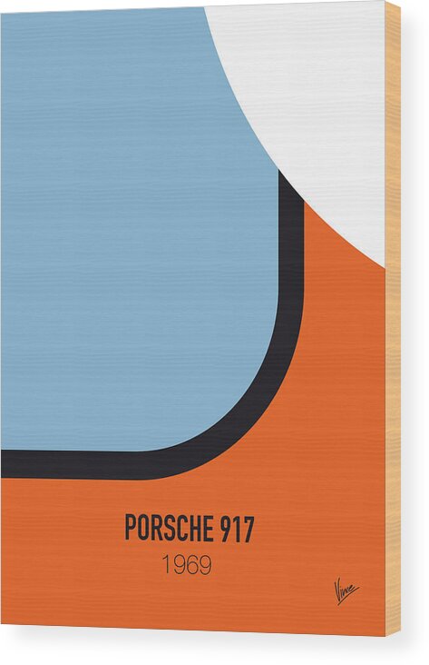 Porsche Wood Print featuring the digital art No016 My LE MANS minimal movie car poster by Chungkong Art