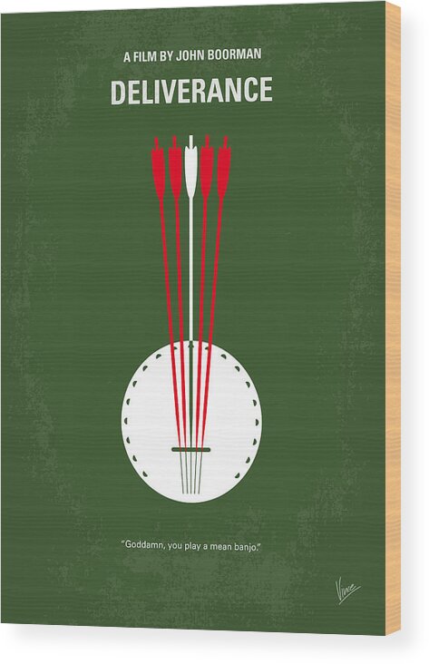 Deliverance Wood Print featuring the digital art No020 My Deliverance minimal movie poster by Chungkong Art