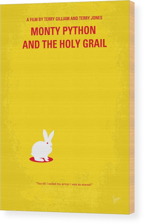 Monty Python And The Holy Grail Wood Print featuring the digital art No036 My Monty Python And The Holy Grail minimal movie poster by Chungkong Art