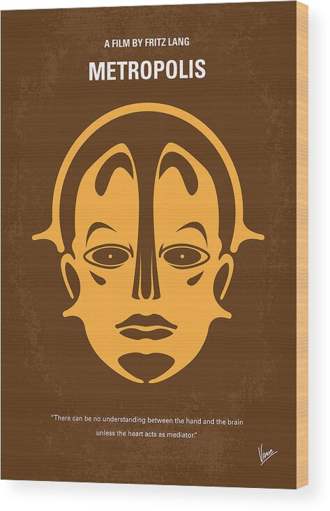 Metropolis Wood Print featuring the digital art No052 My Metropolis minimal movie poster by Chungkong Art