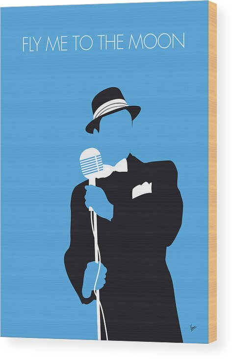 Sinatra Wood Print featuring the digital art No059 MY SINATRA Minimal Music poster by Chungkong Art