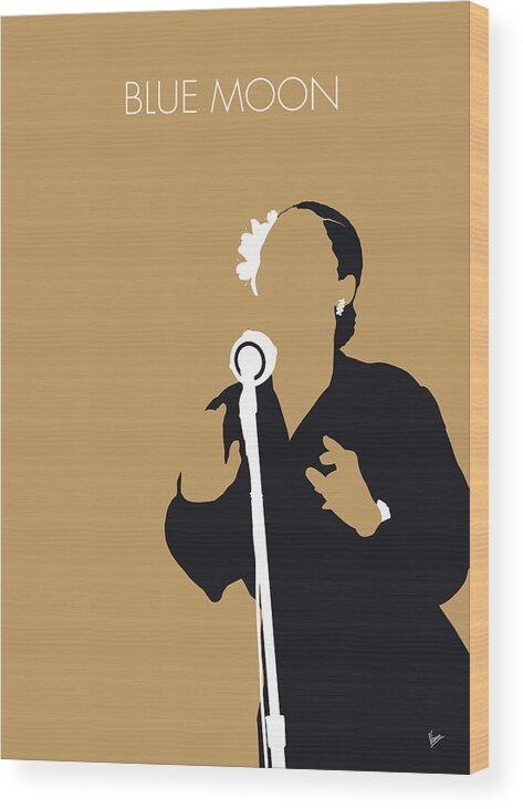 Billie Wood Print featuring the digital art No090 MY Billie Holiday Minimal Music poster by Chungkong Art
