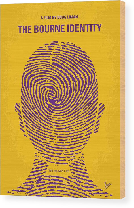 The Bourne Identity Wood Print featuring the digital art No439 My The Bourne identity minimal movie poster by Chungkong Art