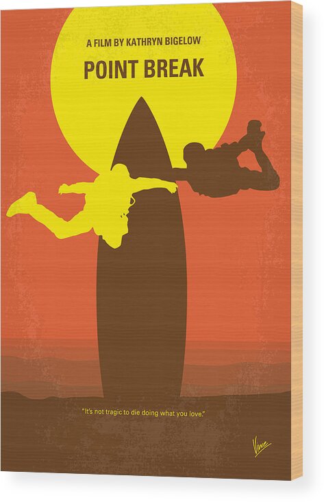 Point Wood Print featuring the digital art No455 My Point Break minimal movie poster by Chungkong Art