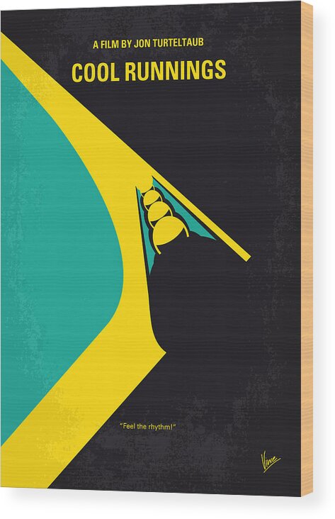 Cool Wood Print featuring the digital art No538 My COOL RUNNINGS minimal movie poster by Chungkong Art