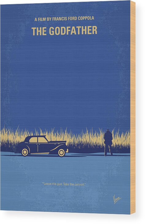 The Wood Print featuring the digital art No686-1 My Godfather I minimal movie poster by Chungkong Art