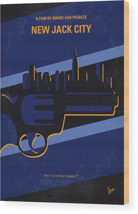 New Jack City Wood Print featuring the digital art No762 My New Jack City minimal movie poster by Chungkong Art