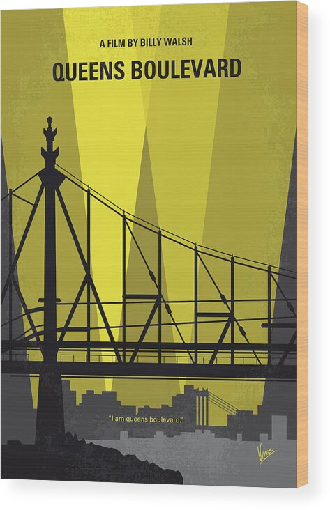 Queens Boulevard Wood Print featuring the digital art No776 My Queens Boulevard minimal movie poster by Chungkong Art