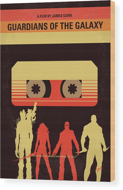 Guardians Wood Print featuring the digital art No812 My GUARDIANS OF THE GALAXY minimal movie poster by Chungkong Art