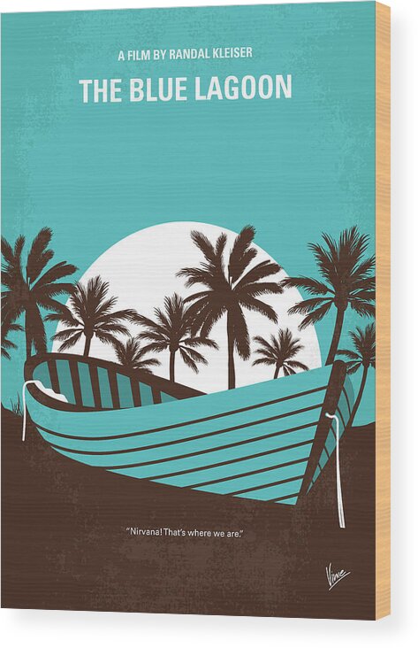 The Blue Lagoon Wood Print featuring the digital art No871 My The Blue Lagoon minimal movie poster by Chungkong Art