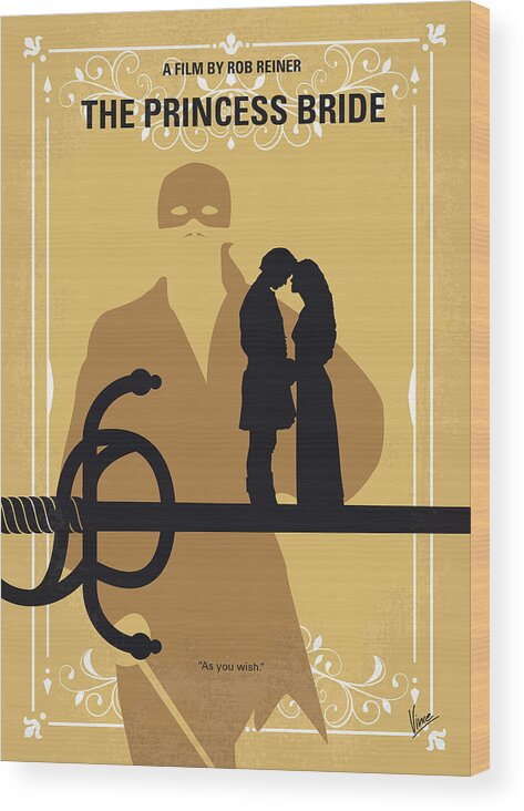 The Wood Print featuring the digital art No877 My The princess bride minimal movie poster by Chungkong Art