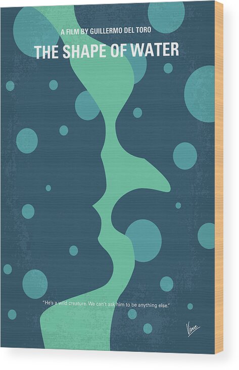 The Shape Of Water Wood Print featuring the digital art No902 My The Shape of Water minimal movie poster by Chungkong Art