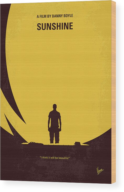 Sunshine Wood Print featuring the digital art No947 My Sunshine minimal movie poster by Chungkong Art