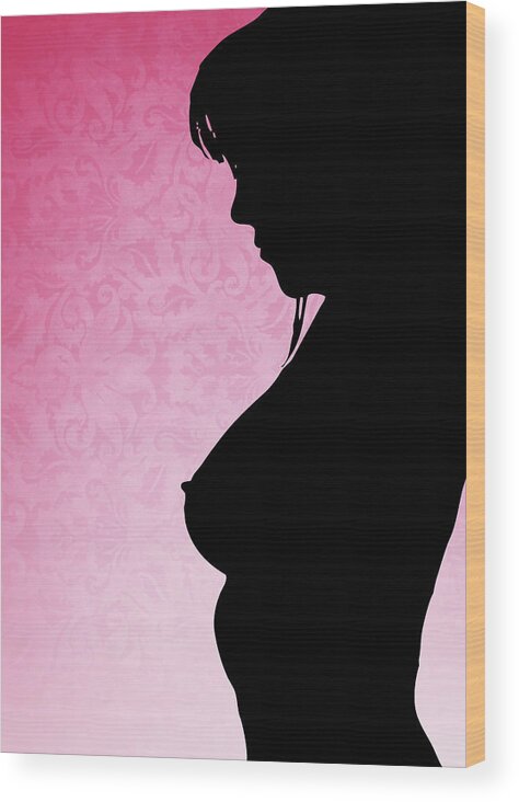 Nude Woman Silhouette Breast Cancer Awareness Wood Print by Ricky Barnard -  Fine Art America