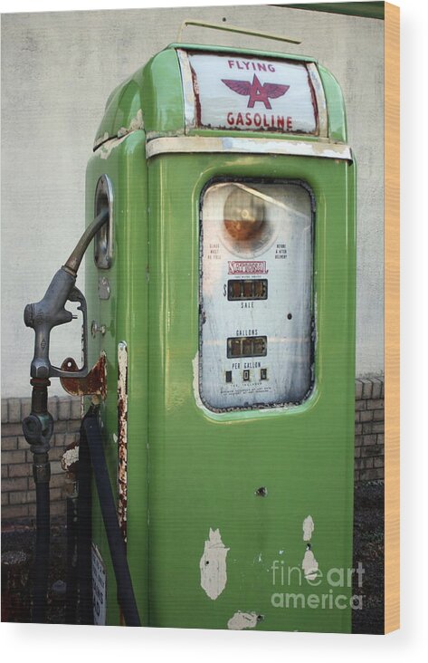 Gasoline Wood Print featuring the photograph Old National Gas Pump by DazzleMePhotography